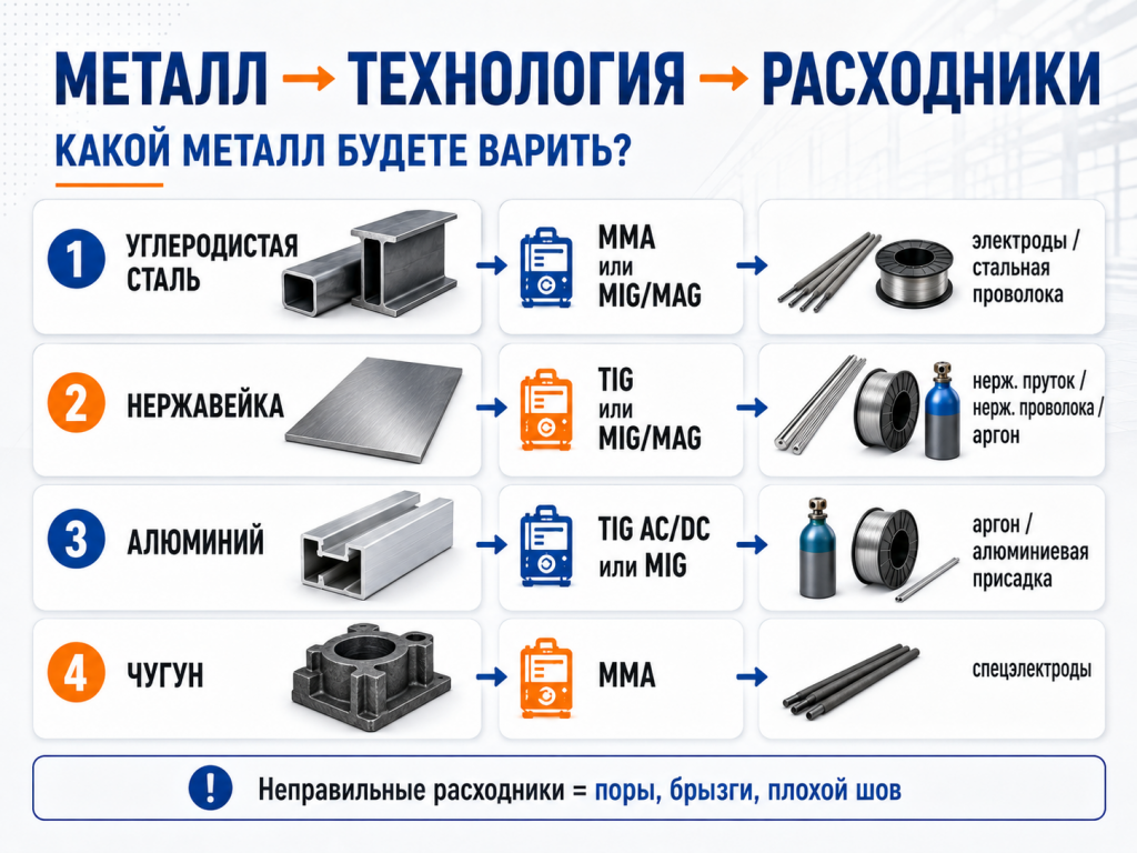 Выбор технологии сварки и расходников под металл Выбор технологии сварки и расходников под металл