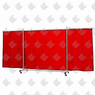 Защитный сварочный экран Robusto Triptych XL "ORANGE-CE" 435х210см с красной шторой